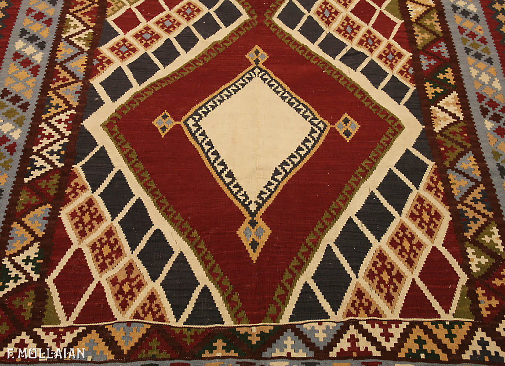 Kilim Antico Fine Kashkai Di Lana Con Disegno Geometrico n°:68693535